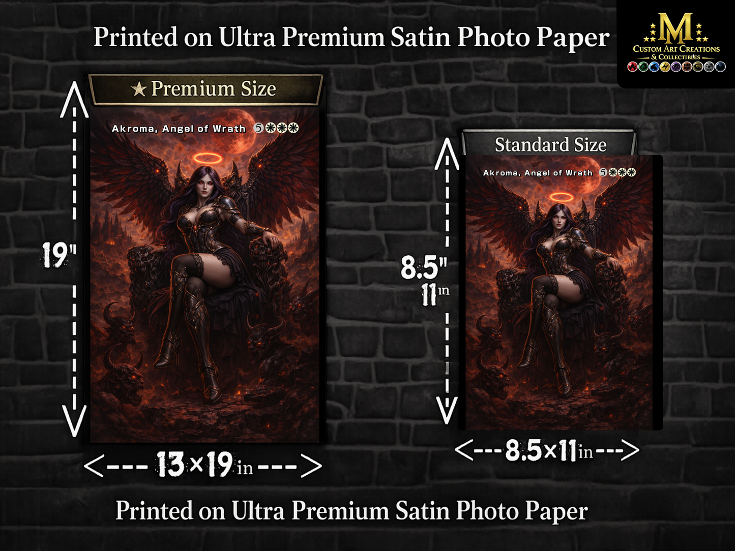 Akroma Angel of Wrath Wall Art β Dark Fantasy Angel Poster Print 13x19 & 8.5x11