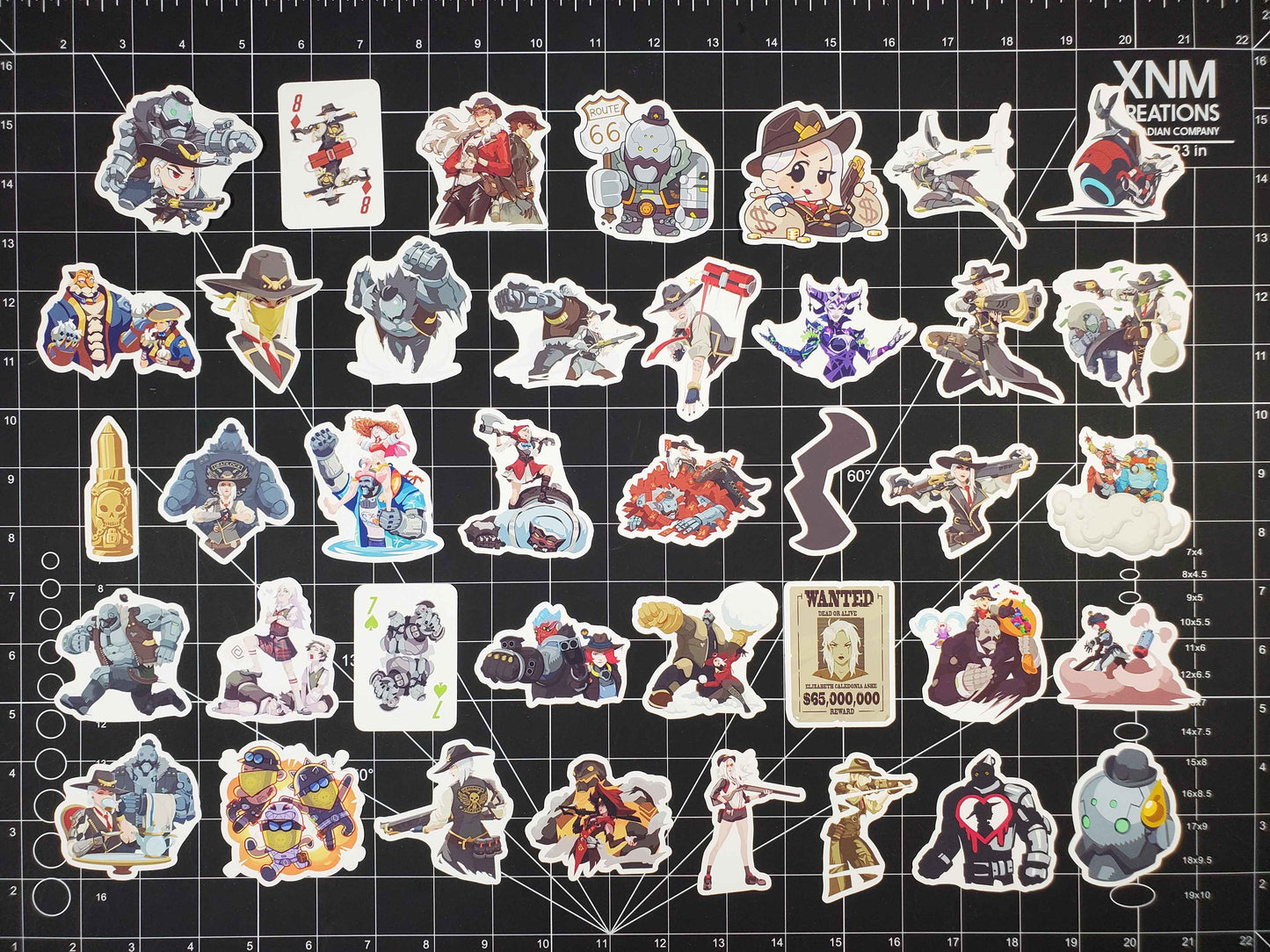 Ashe Overwatch 2 Hero Spray's Sticker Set | 39 High Quality Glossy Vinyls