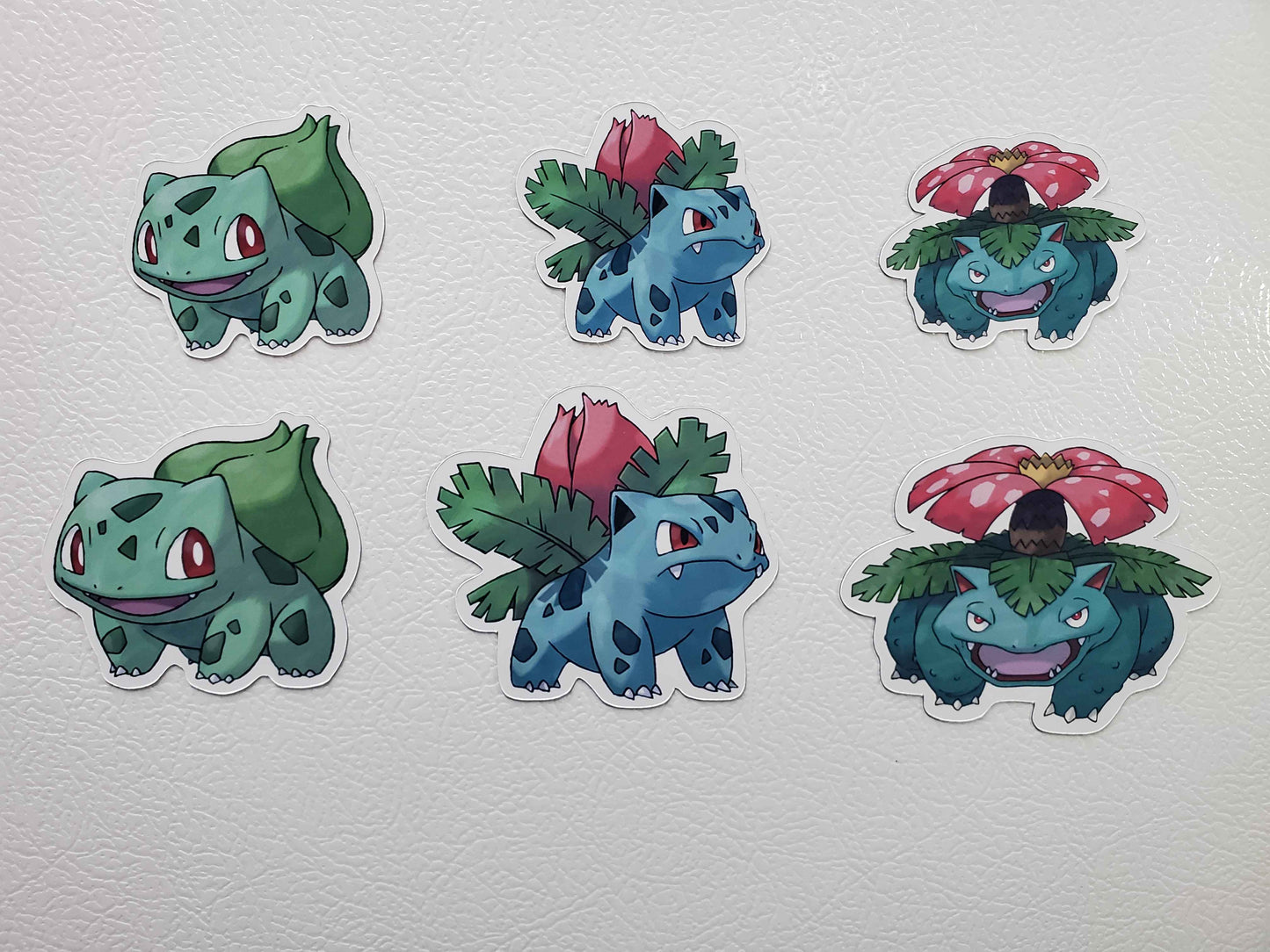 Bulbasaur, Ivysaur, Venusaur Fridge Magnet Set - Pokemon Grass Types