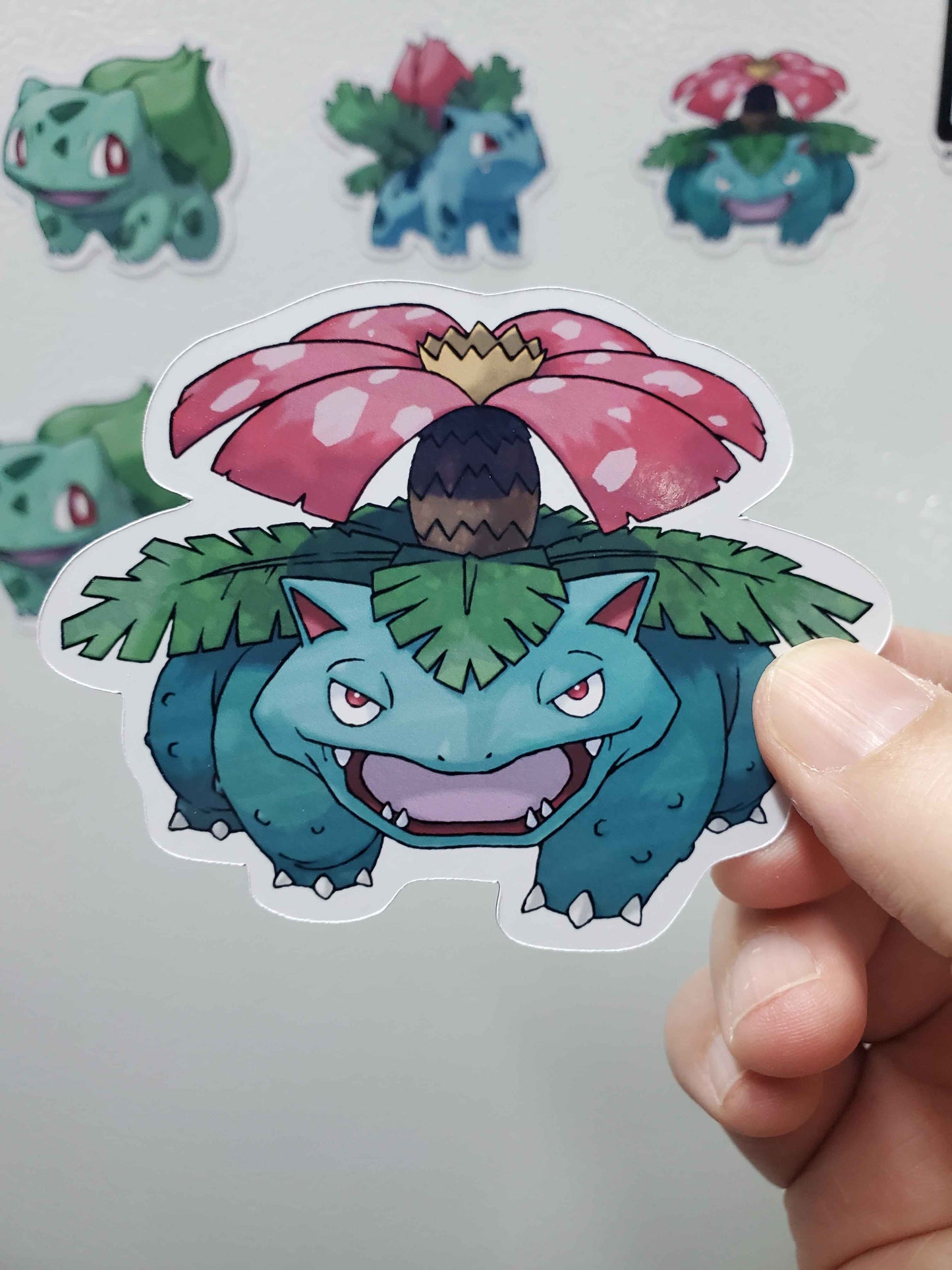 Bulbasaur, Ivysaur, Venusaur Fridge Magnet Set - Pokemon Grass Types