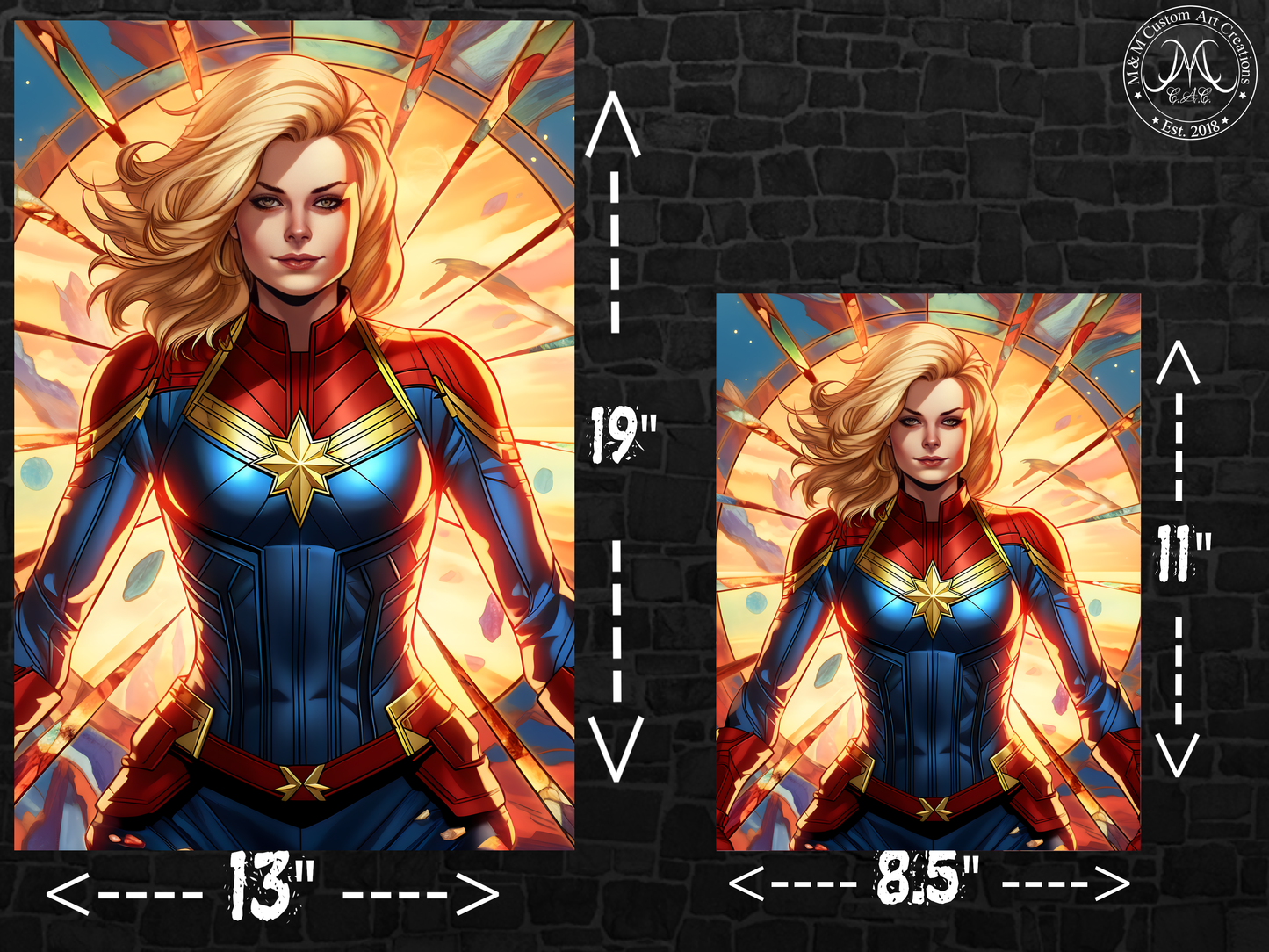 Captain Marvel Poster Prints | Marvel Wall Art | Carol Danvers Superhero Artwork