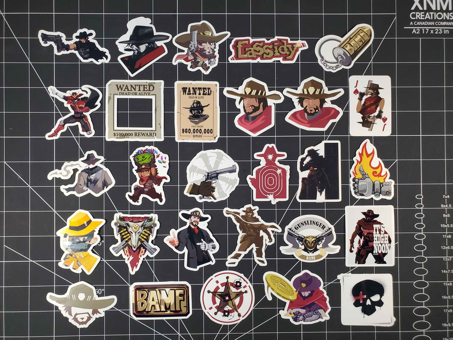 Overwatch 2 Cassidy Hero Spray's Sticker Set | 28 High Quality Glossy Vinyl's