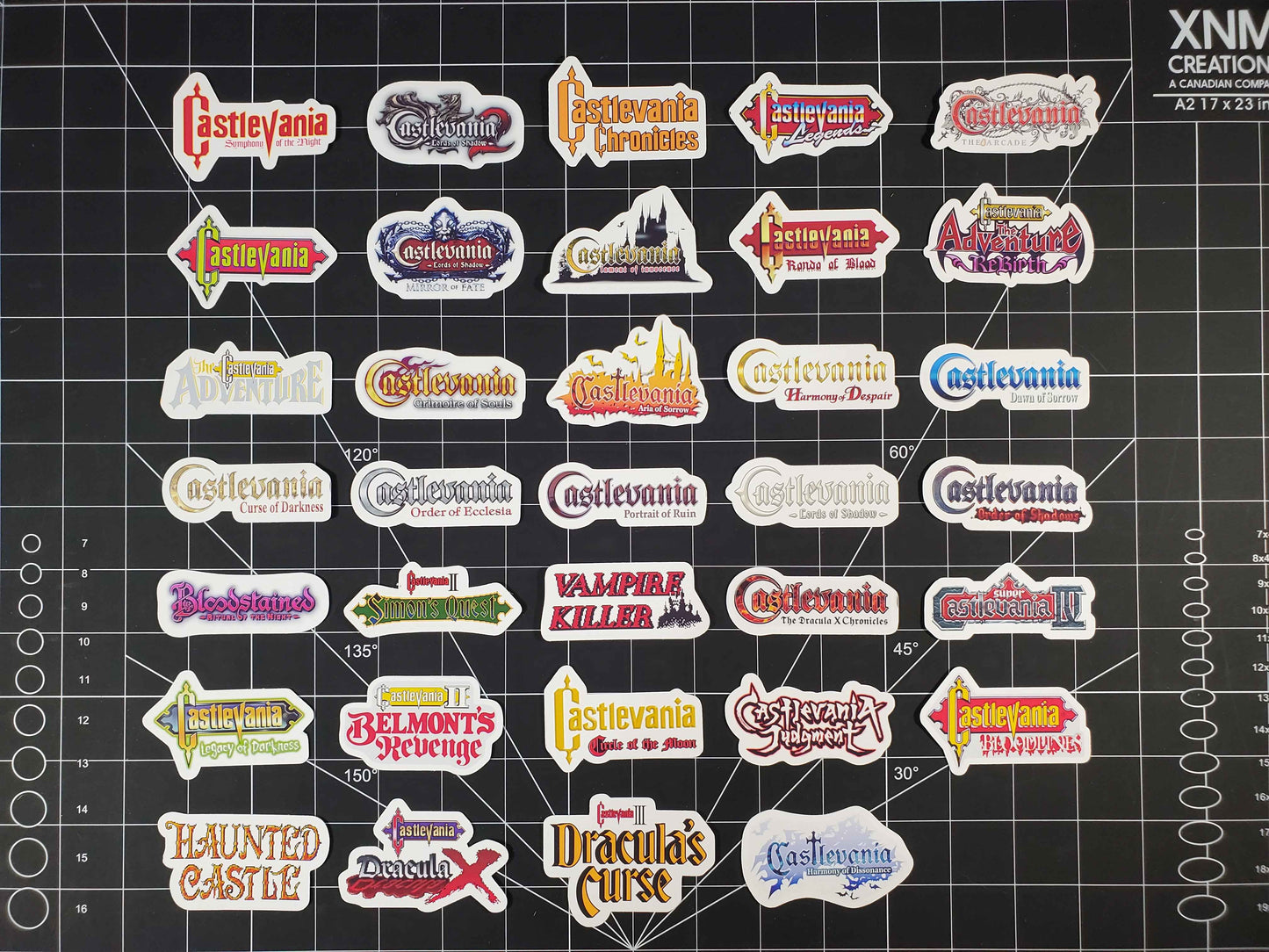 Castlevania Video Game Logo Sticker Set - 34 Glossy Vinyl Stickers - Complete Castlevania Collection