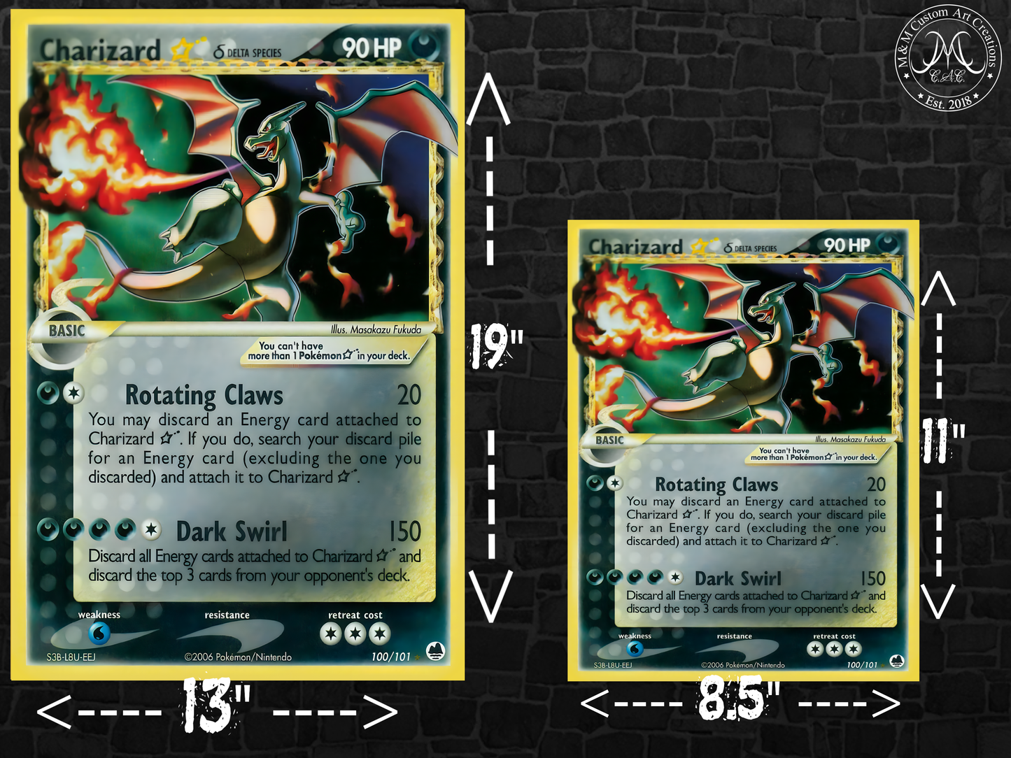 Charizard Gold Star #100 Dragon Frontiers Poster Print - Available in Two Sizes