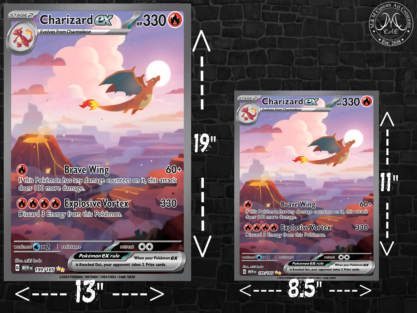 Charizard ex #199 English 151 (MEW) Poster Print - Available in Two Sizes