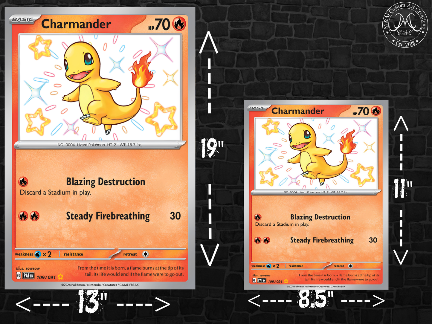 Charmander #109 Shiny Rare Paldean Fates (PAF) Poster Print - Available in Two Sizes