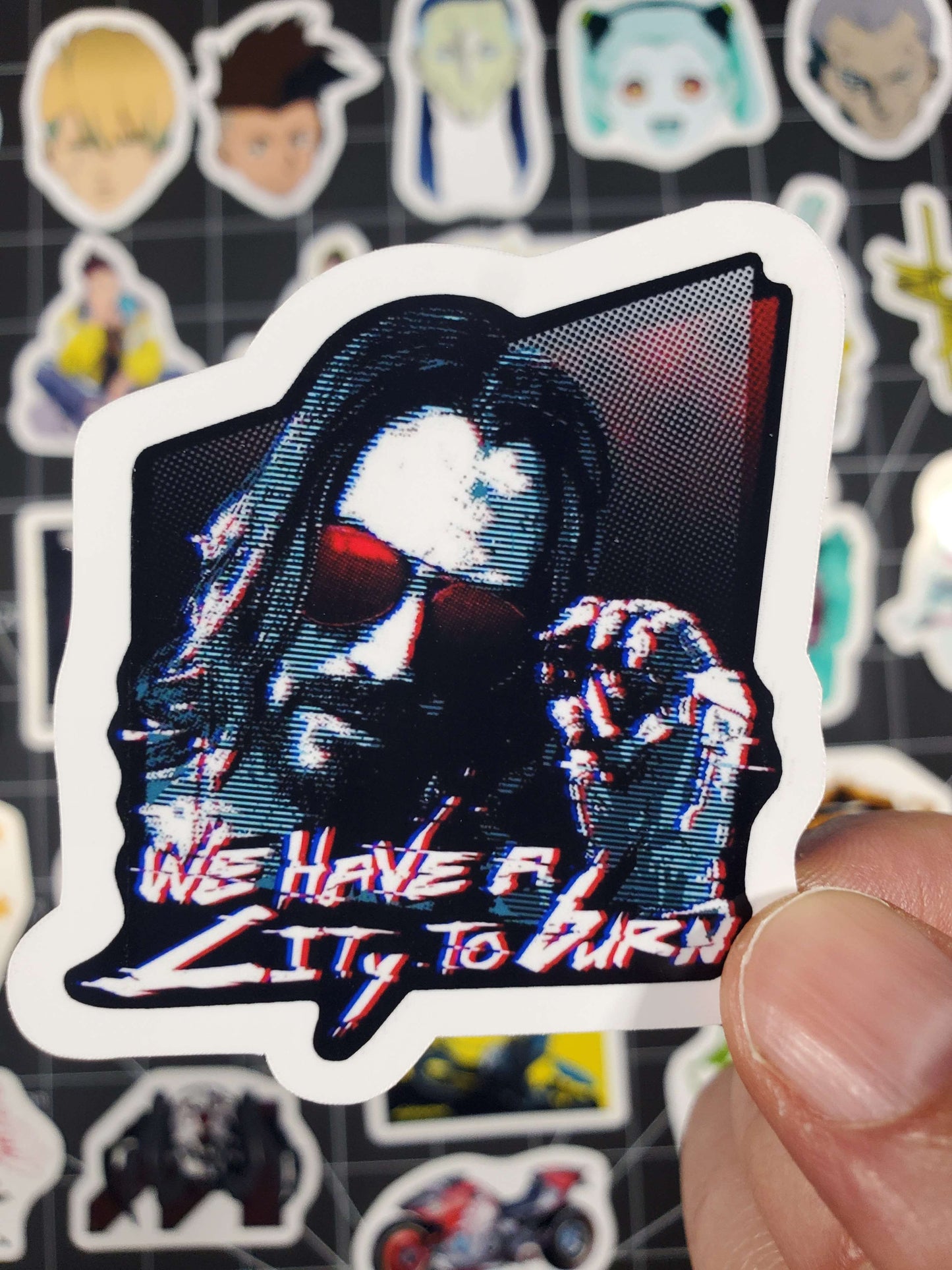 Cyberpunk Stickers โ 40x Glossy Vinyl Pack | Game & Edgerunners Anime Set | Laptop, Water Bottle, Journal