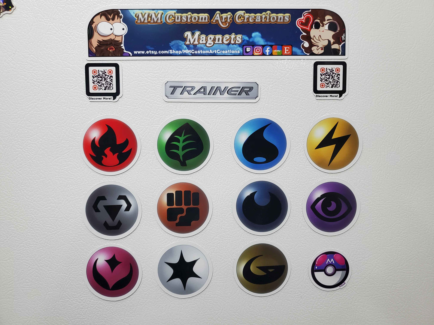 Pokemon Energy Magnet Set | Premium Fridge Magnets | Complete Set