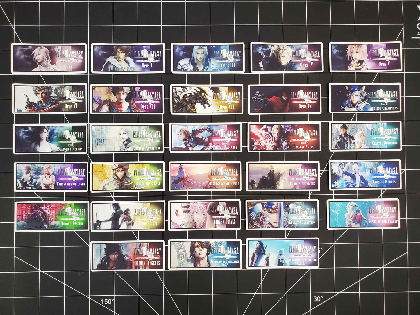 Final Fantasy TCG Opus 1-26 Set Logo Stickers | Glossy Vinyl Decals | Complete