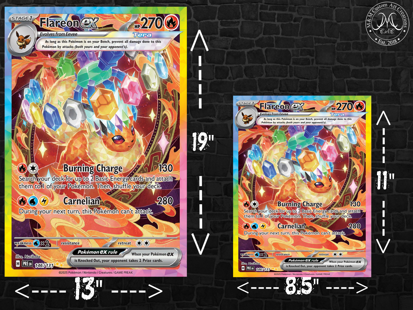 Flareon ex #146 Secret Illustration Rare Prismatic Evolutions (PRE) Poster Print - Available in Two Sizes