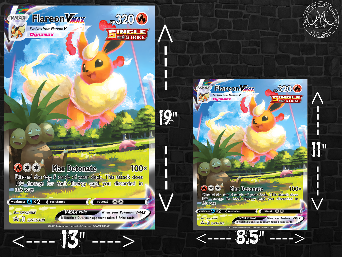 Flareon VMAX #SWSH180 Sword & Shield Promo Poster Print - Available in Two Sizes