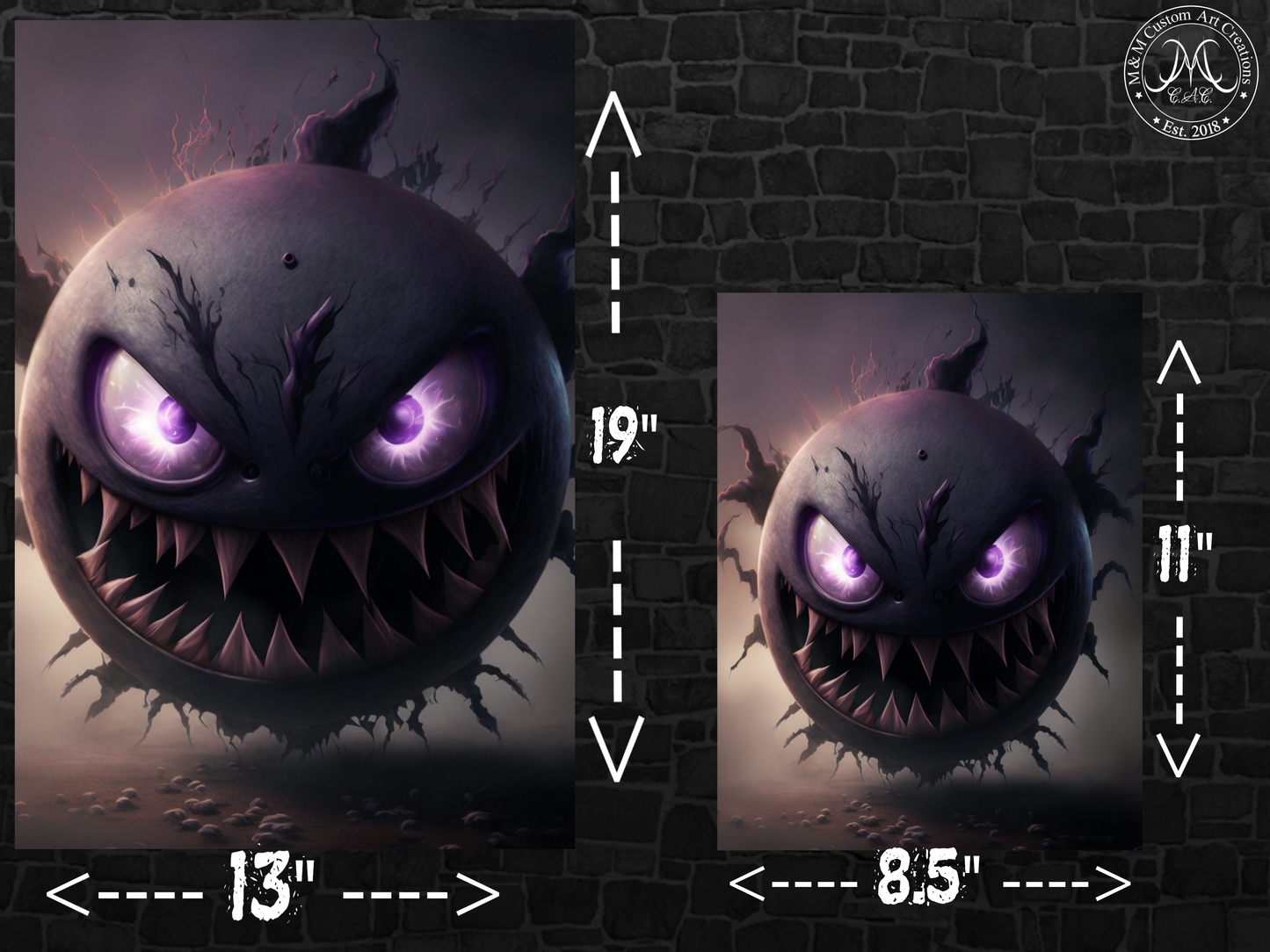 Gastly Haunter Gengar Realistic Style Poster Prints | Pokemon Halloween Decor | Perfect Gifts