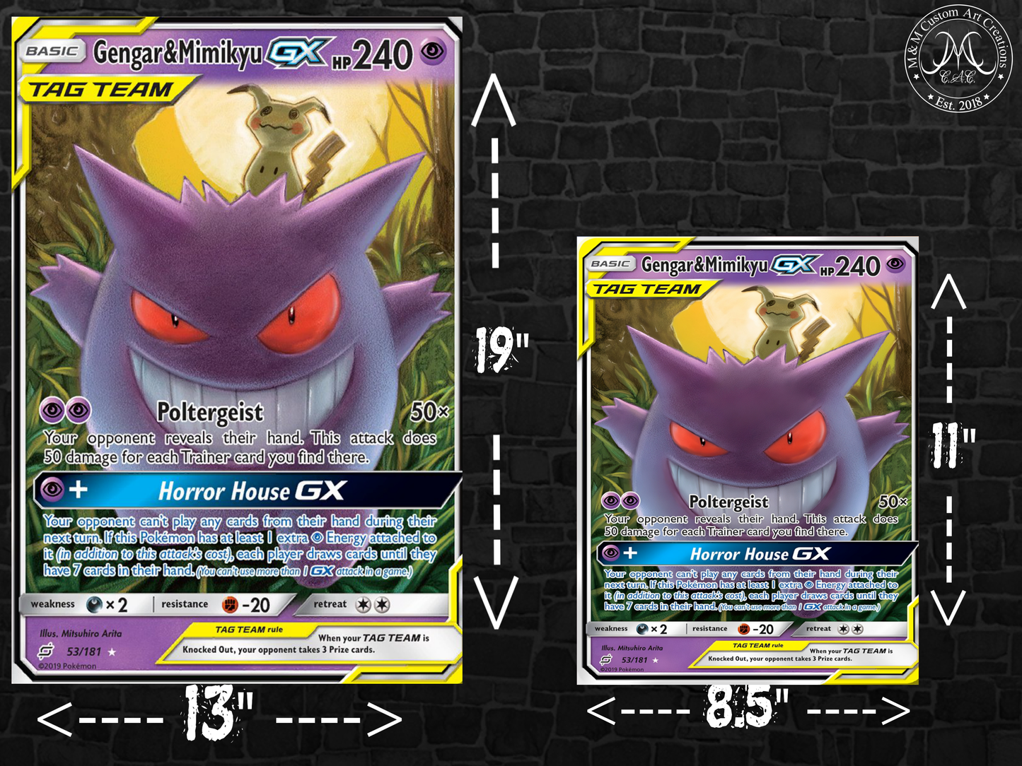Gengar & Mimikyu-GX #53 Team Up (TEU) Poster Print - Available in Two Sizes