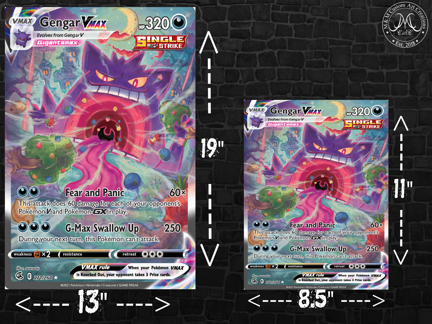 Gengar VMAX #271 Alt Art Fusion Strike (FST) Poster Print - Available in Two Sizes