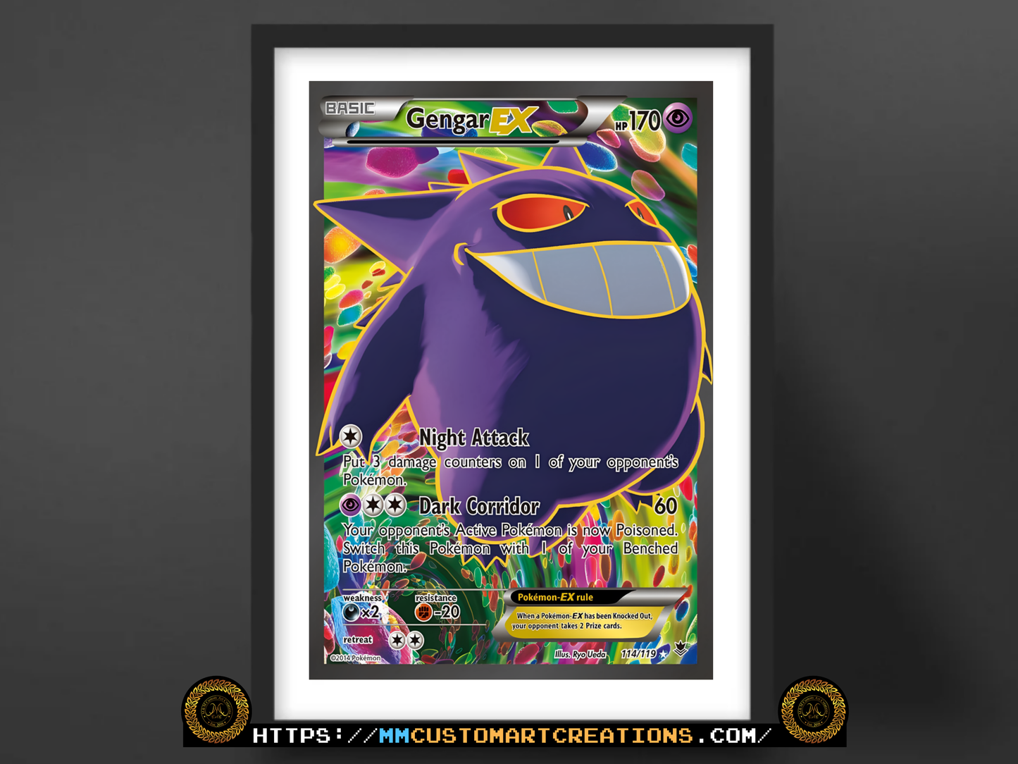 Gengar EX #114 Phantom Forces (PHF) Poster Print - Available in Two Sizes