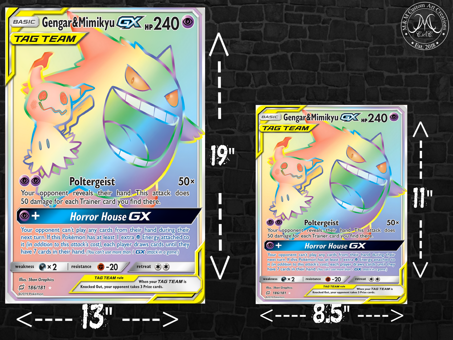 Gengar & Mimikyu GX #186 Team Up (TEU) Poster Print - Available in Two Sizes