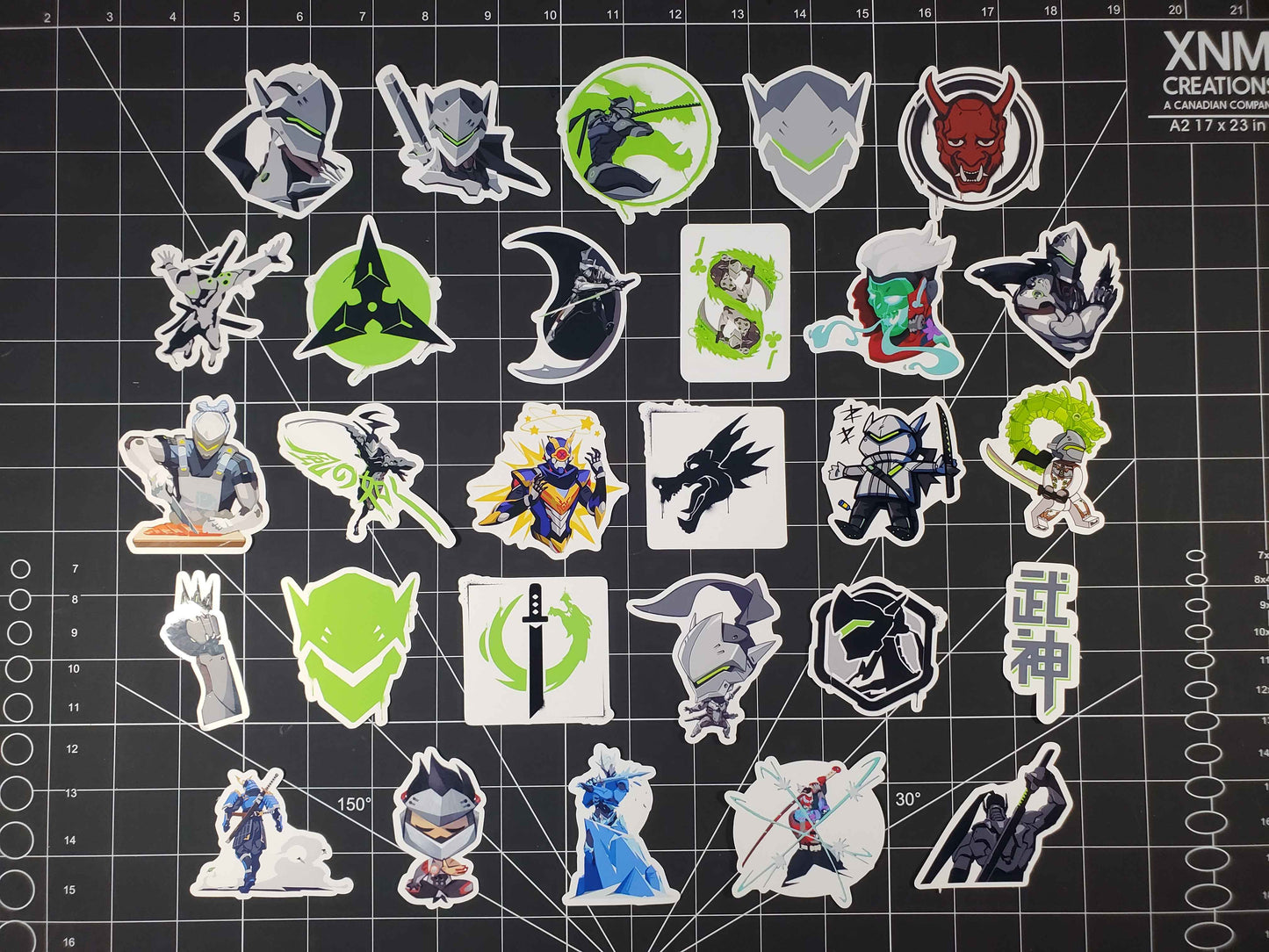 Overwatch 2 Genji Hero Spray's Sticker Set | 28 High Quality Glossy Vinyls