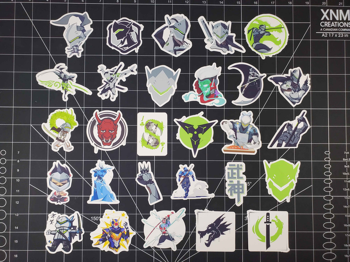 Overwatch 2 Genji Hero Spray's Sticker Set | 28 High Quality Glossy Vinyls
