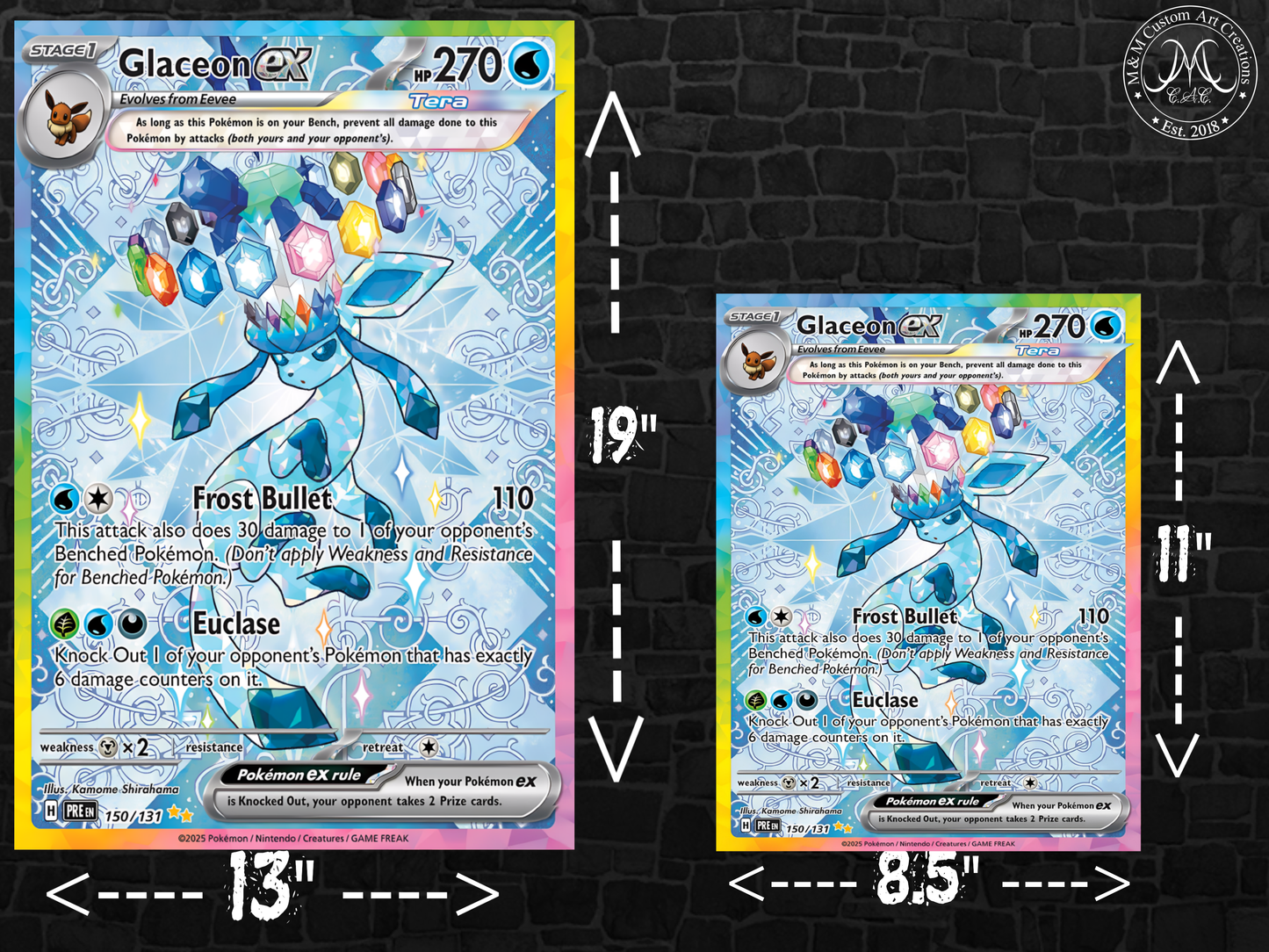Glaceon ex #150 Secret Illustration Rare Prismatic Evolutions (PRE) Poster Print - Available in Two Sizes