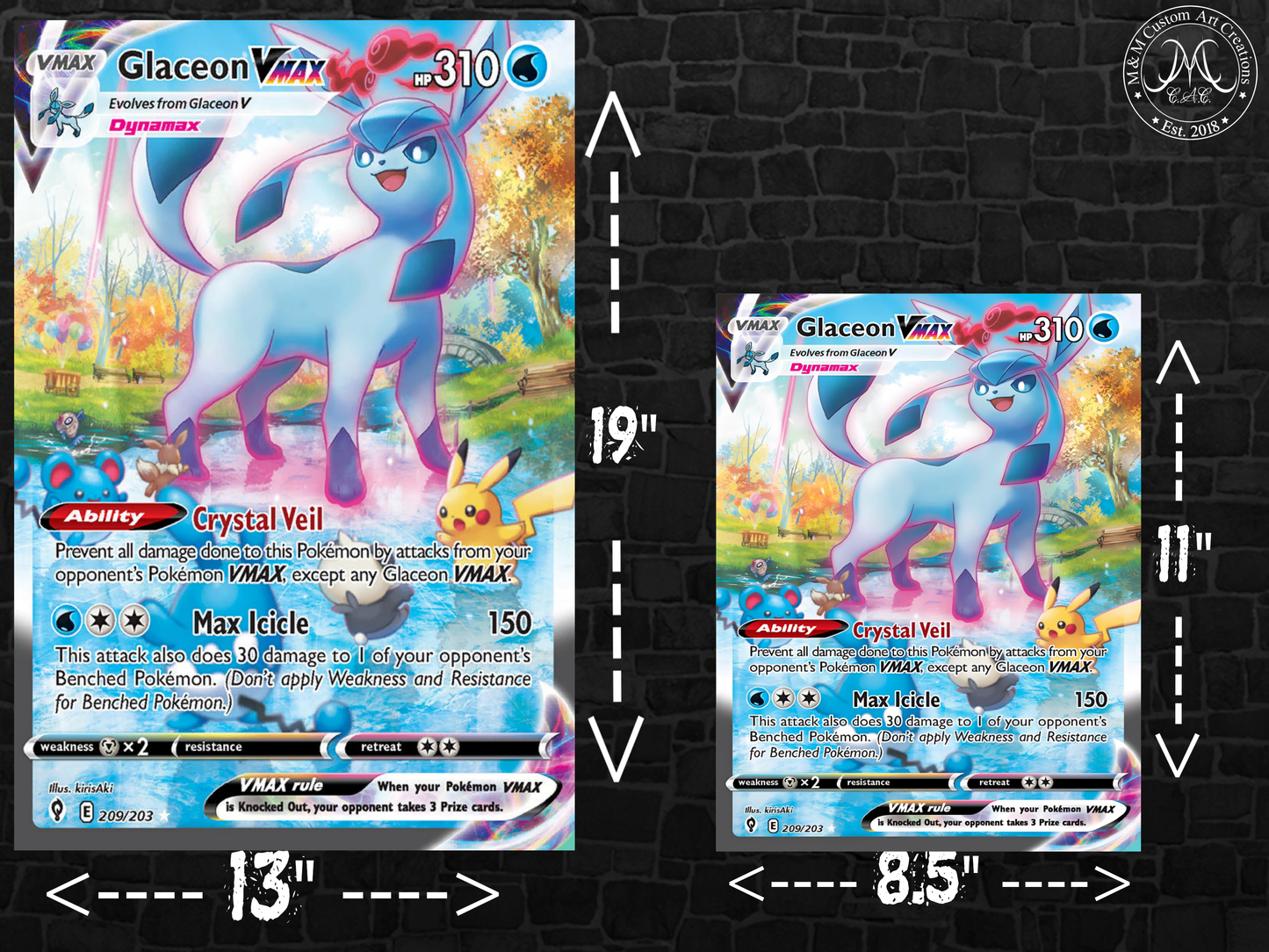 Glaceon VMAX #209 Alt Art Evolving Skies (EVS) Poster Print - Available in Two Sizes