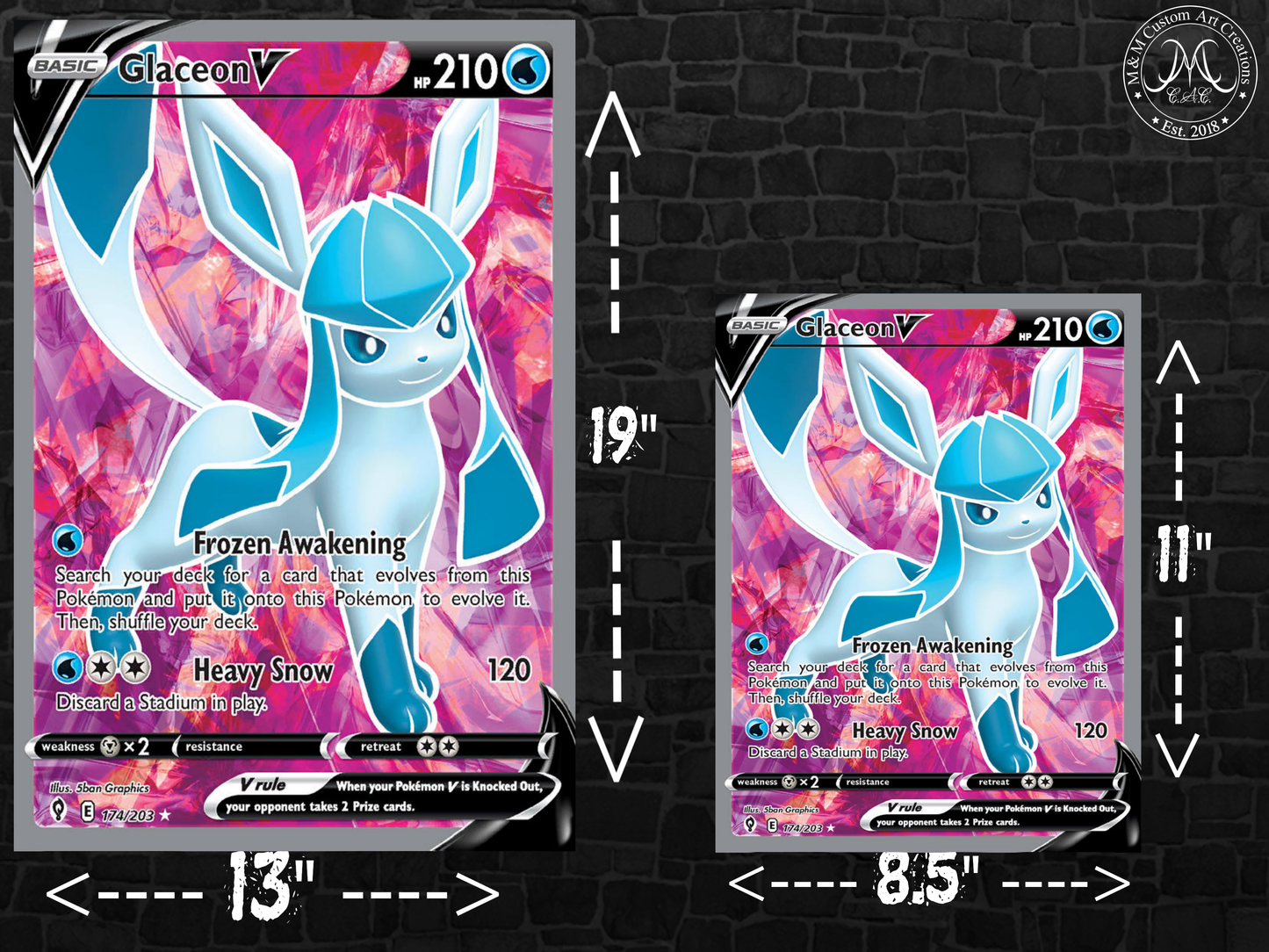 Glaceon V #174 Full Art Evolving Skies (EVS) Poster Print - Available in Two Sizes
