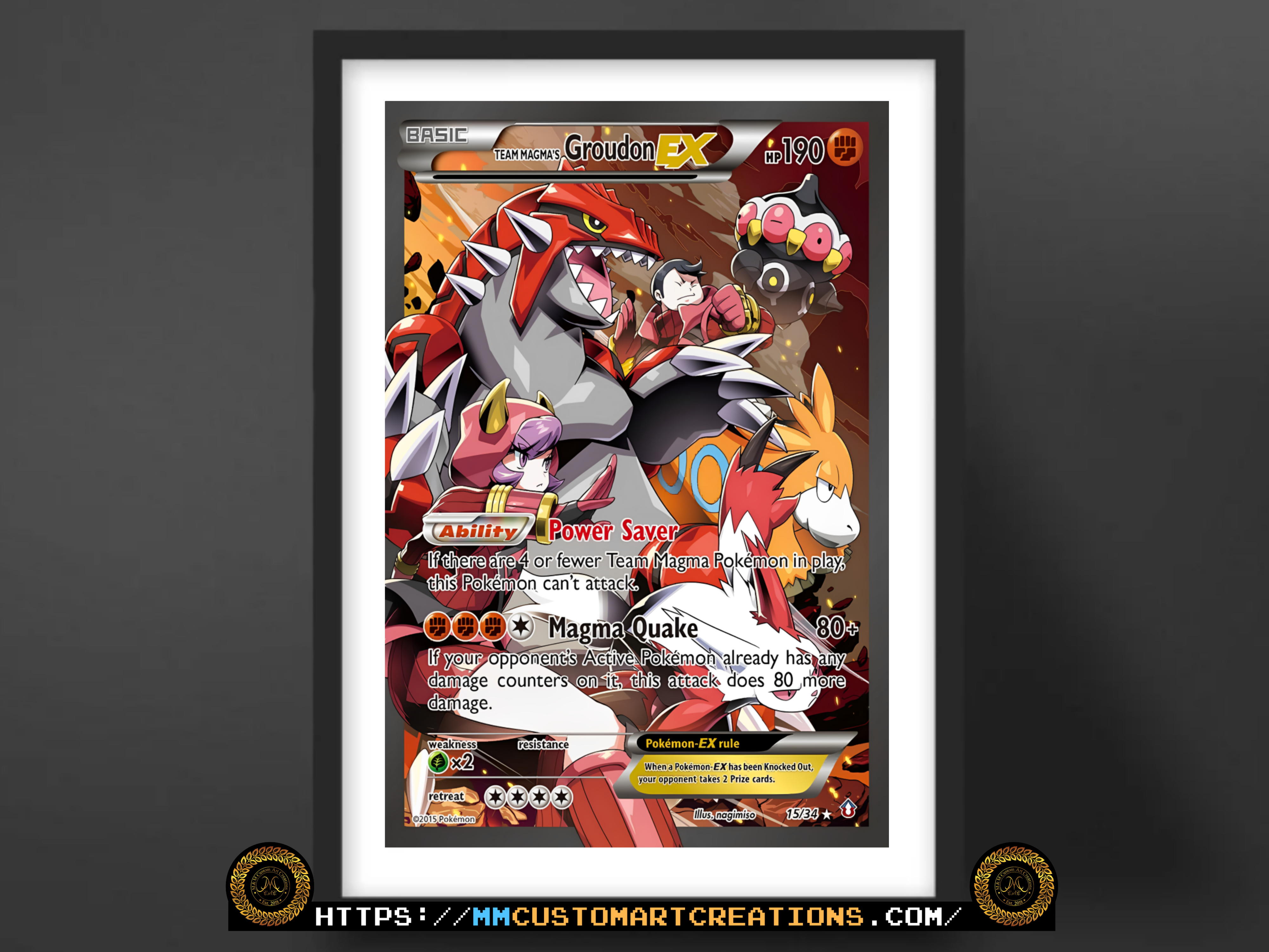 Team Magma's Groudon EX #15 Double Crisis (DCR) Poster Print - Availab M&M Custom Art Creations and Collectibles Team Magma's Groudon EX #15 Double Crisis (DCR) Poster Print - Availab M&M Custom Art Creations and Collectibles