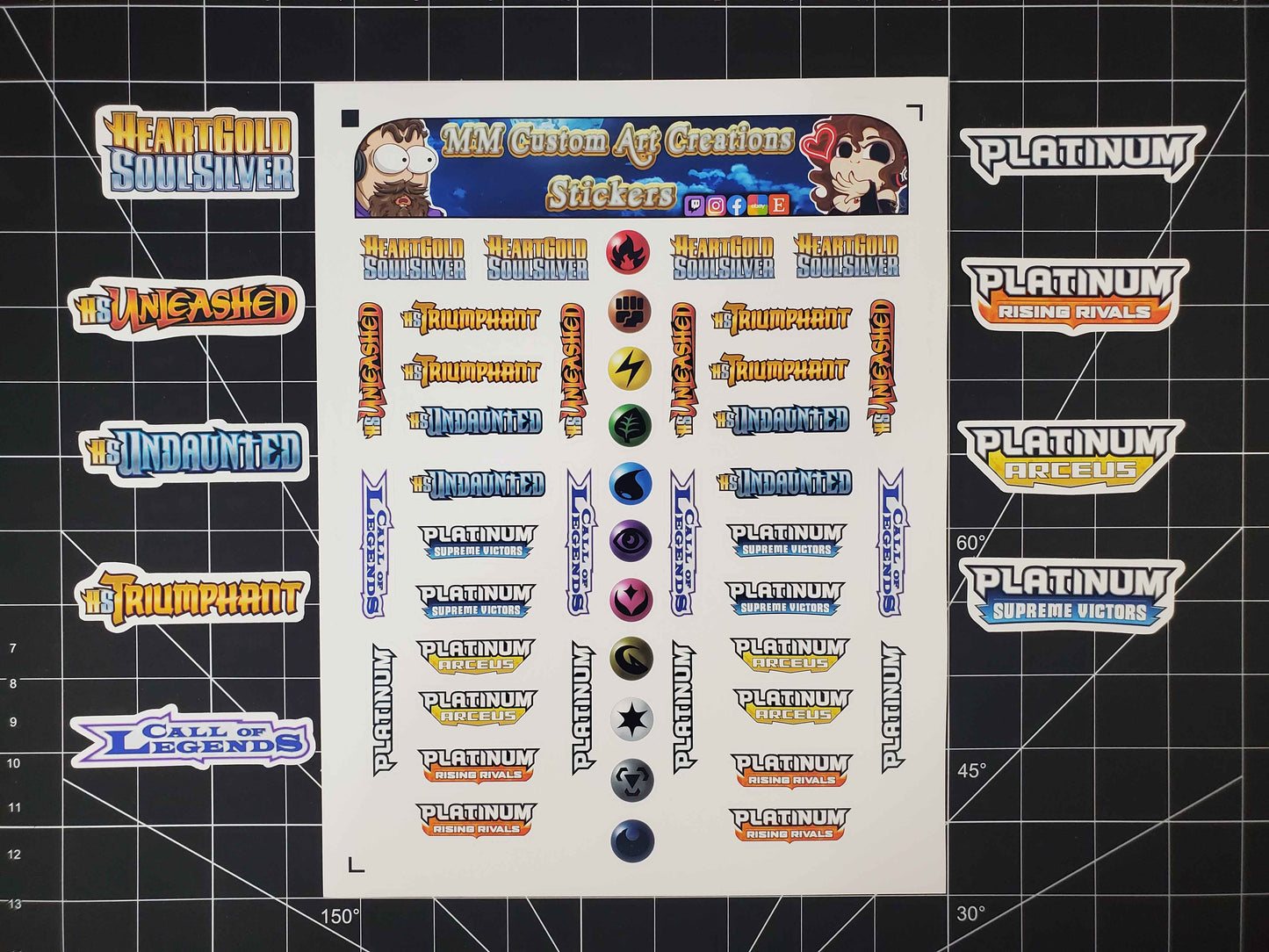 Pokemon HeartGold SoulSilver + Platinum Era Set Symbol 9 Glossy Vinyl Stickers