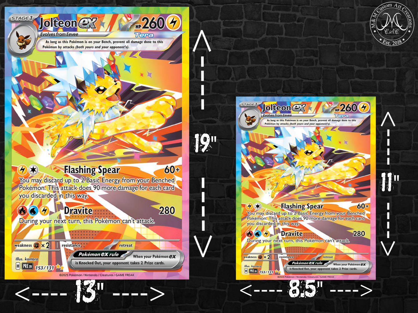 Jolteon ex #153 Secret Illustration Rare Prismatic Evolutions (PRE) Poster Print - Available in Two Sizes