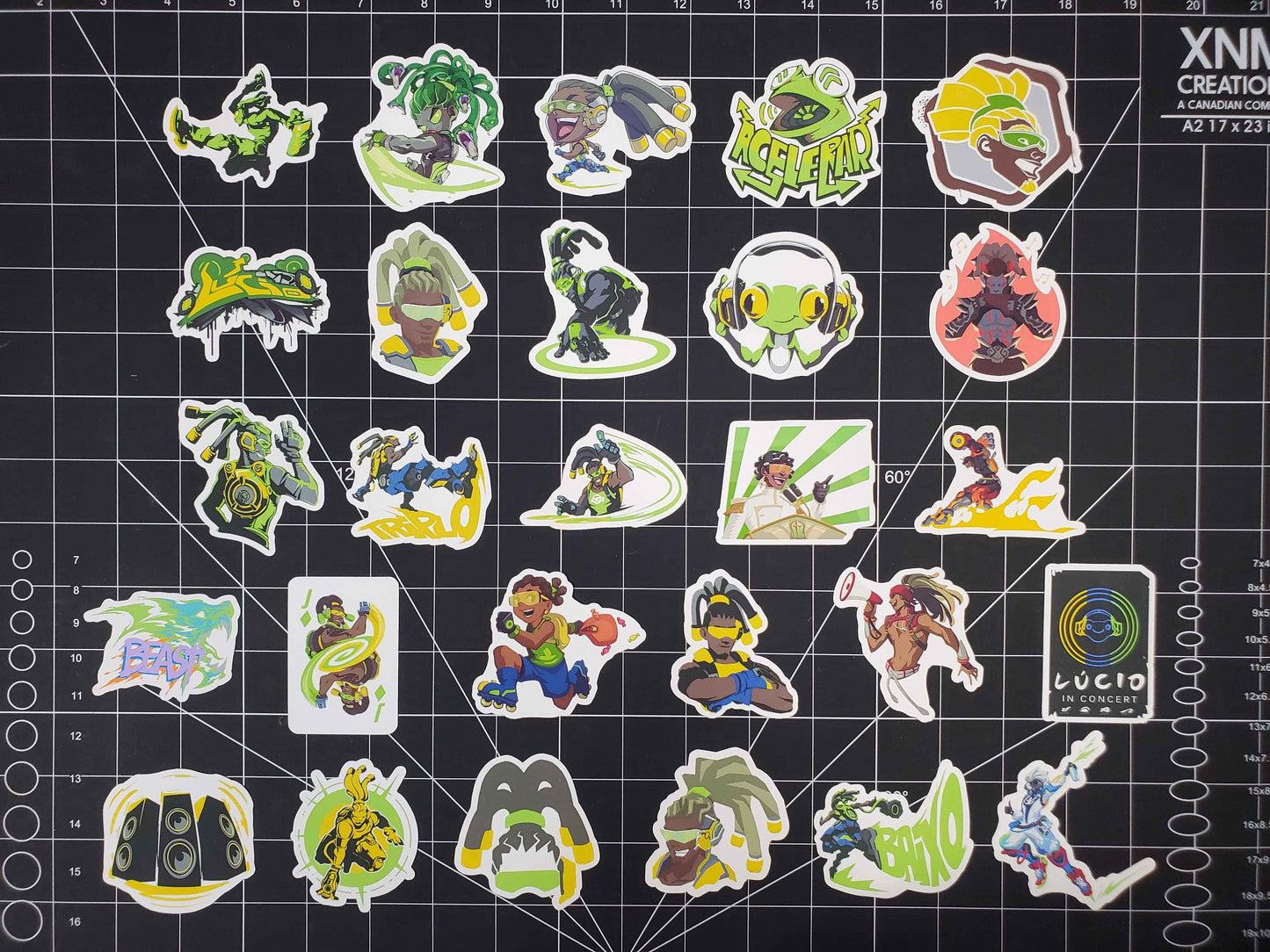 Overwatch 2 Lucio Hero Spray's Sticker Set | 27 High Quality Glossy Vinyls