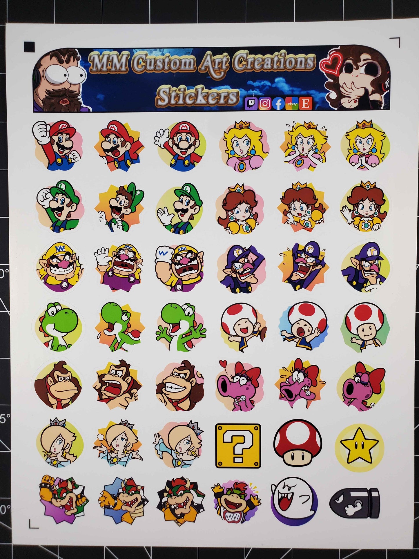 Mario Party Superstars Sticker Set | 68 Glossy Vinyl Stickers | Perfect for Fans