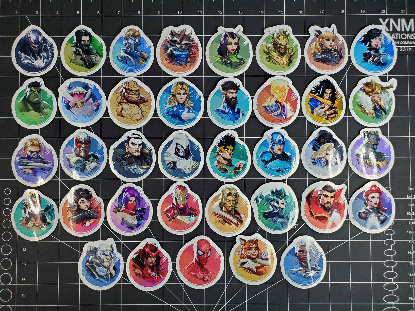 Marvel Rivals Playable Characters Sticker Set | 37 High Quality Glossy Stickers