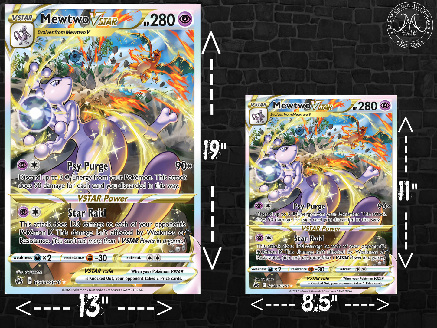Mewtwo VSTAR #GG44 Crown Zenith (CRZ) Poster Print - Available in Two Sizes