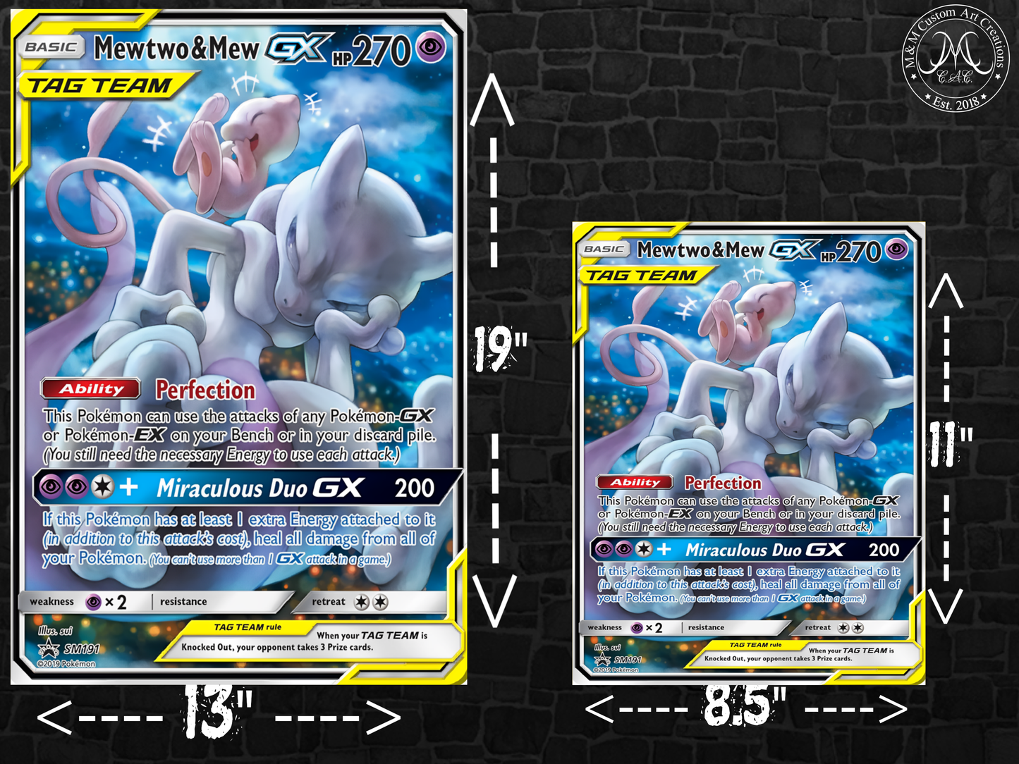 Mewtwo & Mew-GX #SM191 Sun & Moon Promo (SMP) Poster Print - Available in Two Sizes