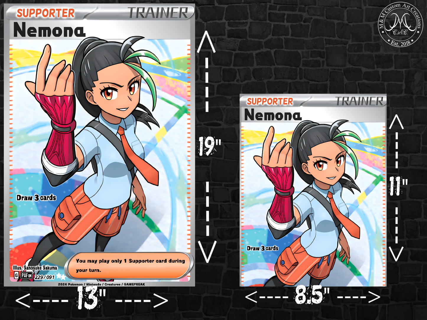 Nemona #229 Full Art Trainer Paldean Fates (PAF) Poster Print - Available in Two Sizes