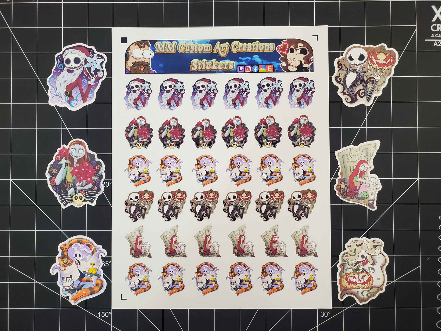 Nightmare Before Christmas Stickers | High-Quality Vinyl | Jack Skellington