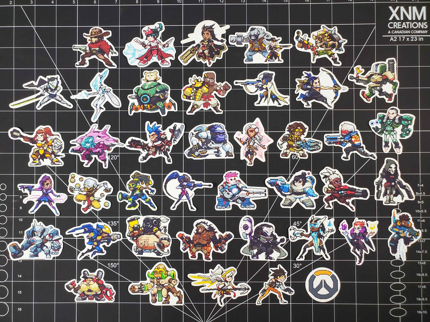 Overwatch Character Stickers | 43 Glossy Vinyl Decals | Pixel Style Stickers