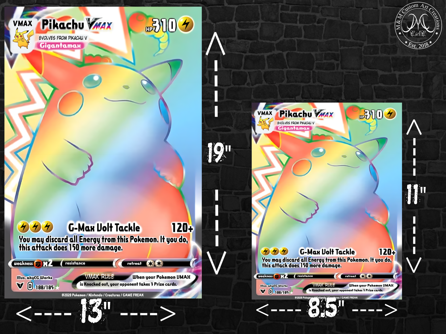 Pikachu VMAX #188 Vivid Voltage Rainbow (VIV) Poster Print - Available in Two Sizes