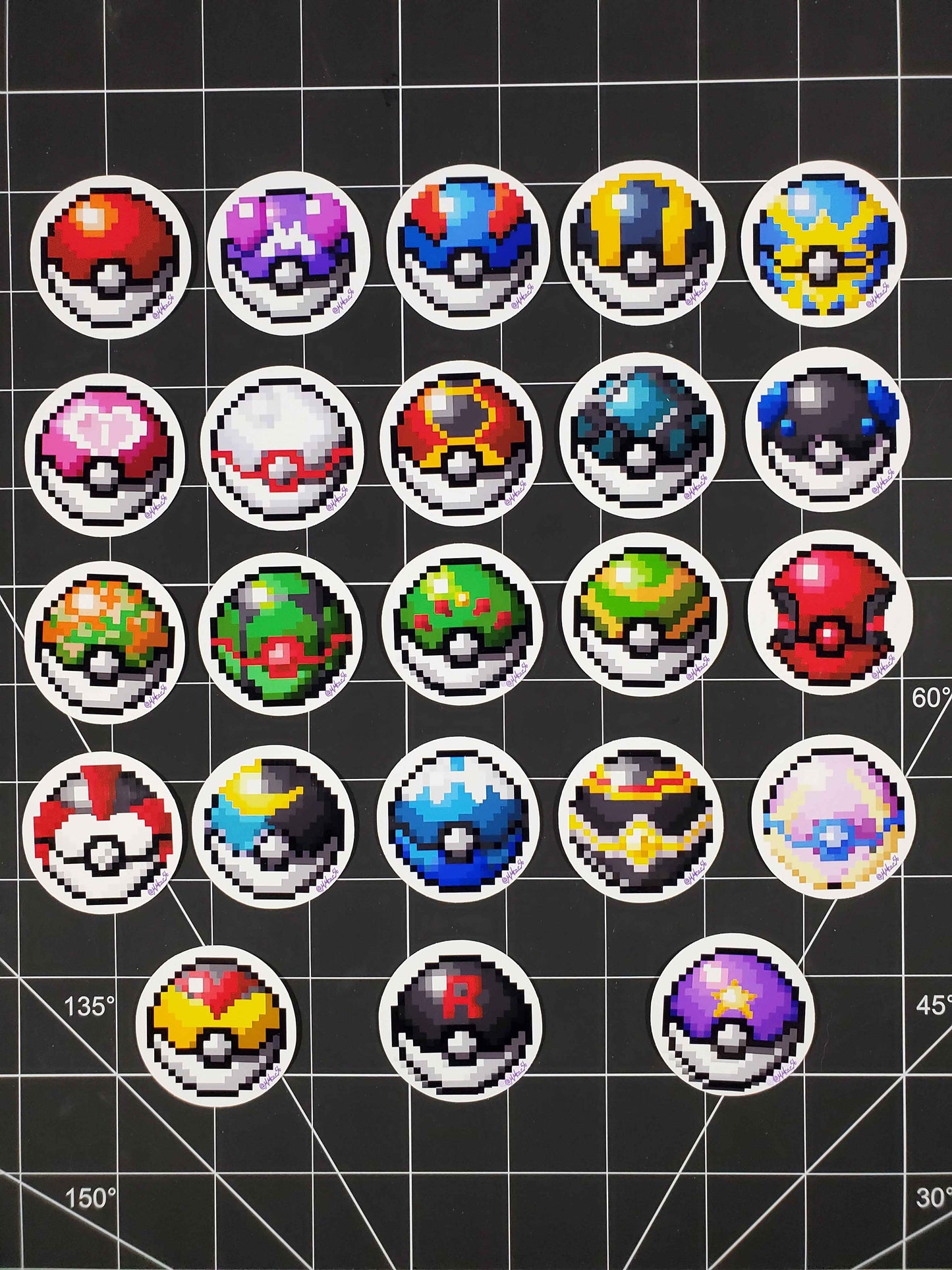 Pokeball Sticker Sets | 46 Total Glossy Vinyl Premium Stickers