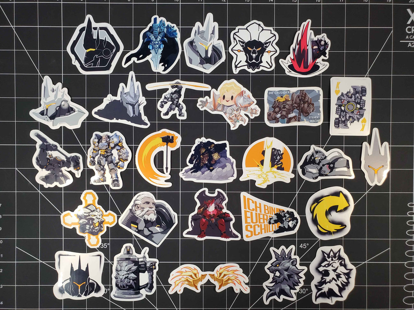 Overwatch 2 Reinhardt Hero Spray's Sticker Set | 28 High Quality Glossy Vinyls