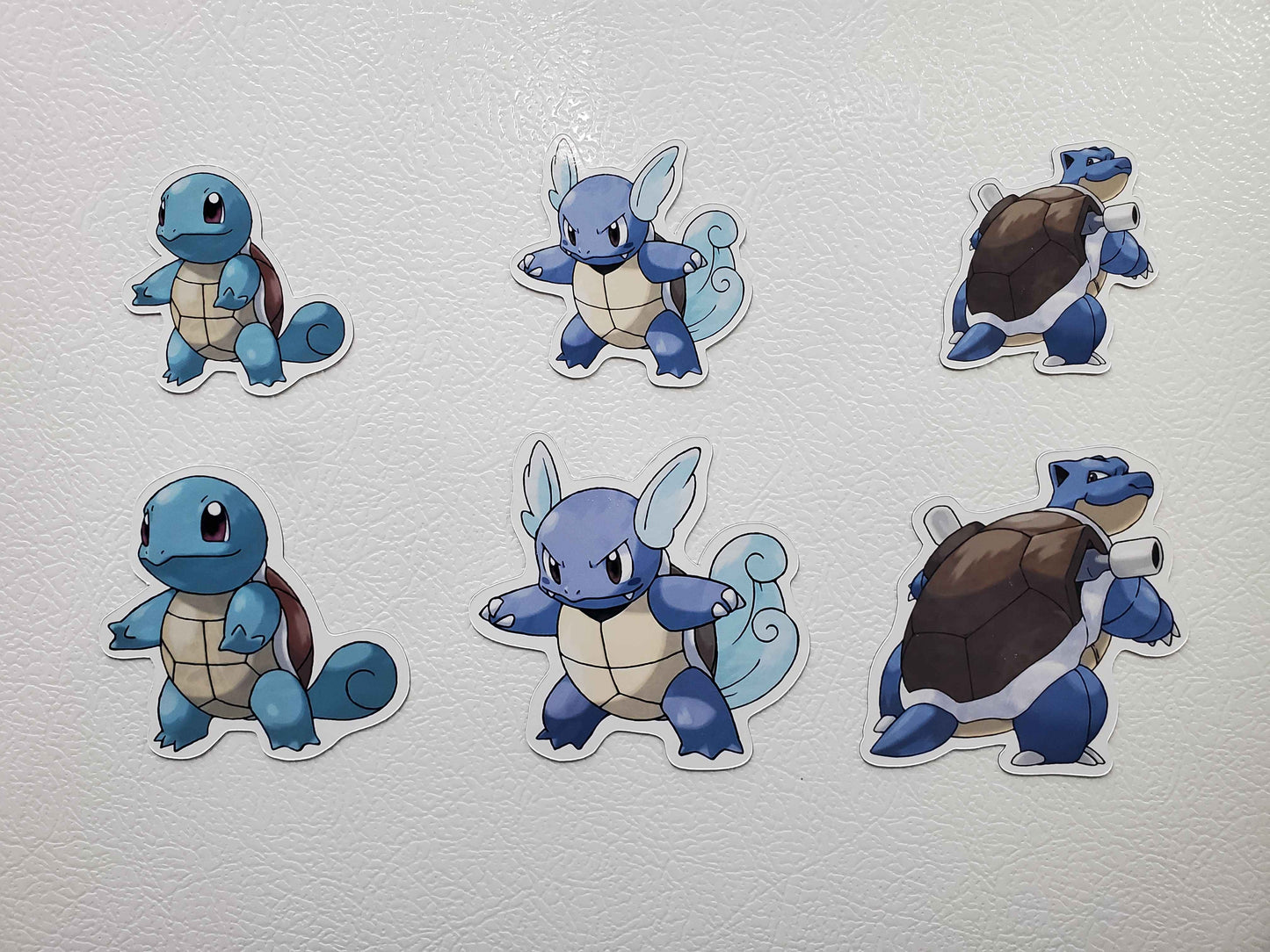 Squirtle, Wartortle, Blastoise Fridge Magnet Set - Pokemon Water Types