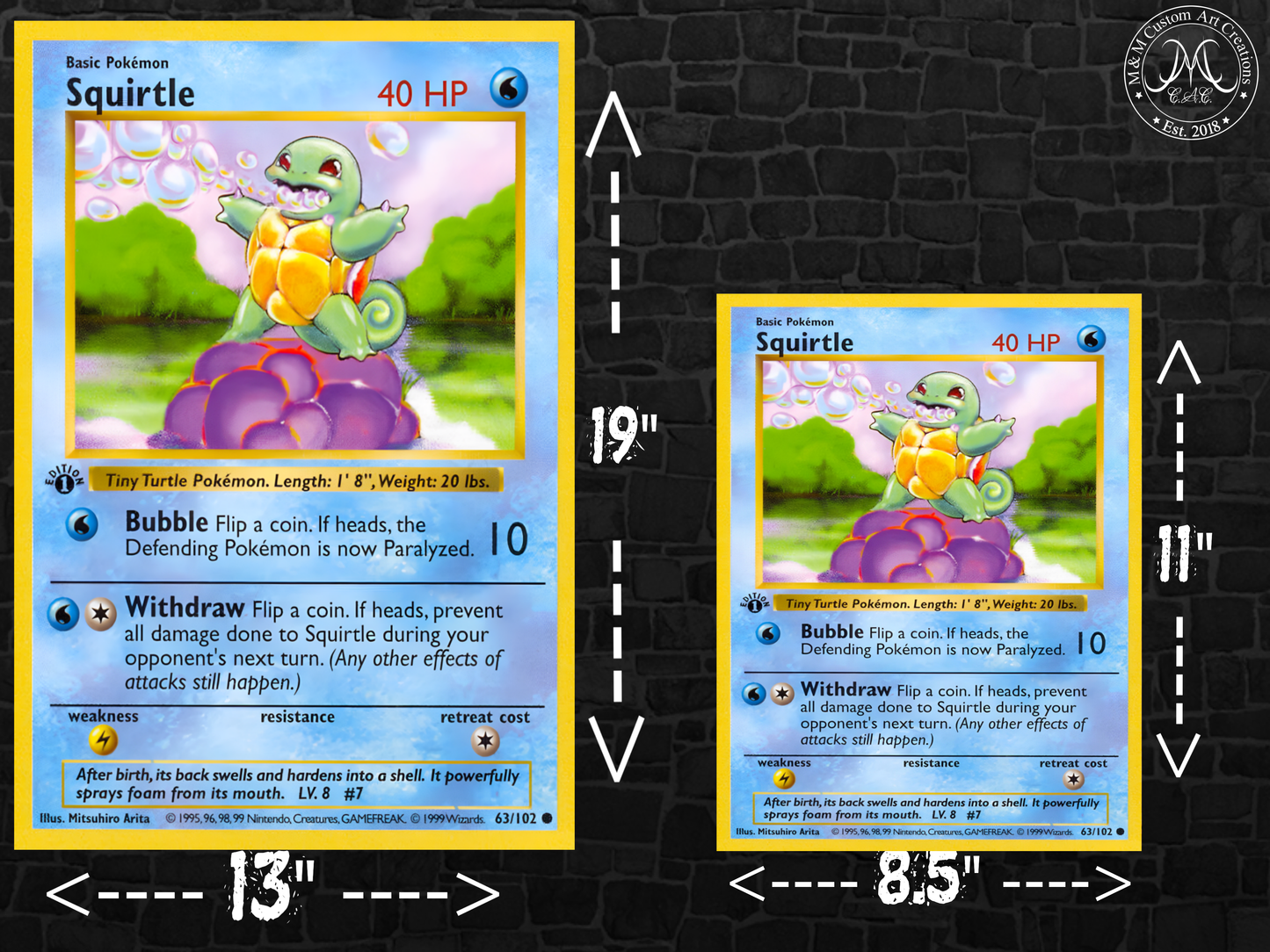 Squirtle #63 Base Set First Edition (BS) Poster Print - Available in Two Sizes