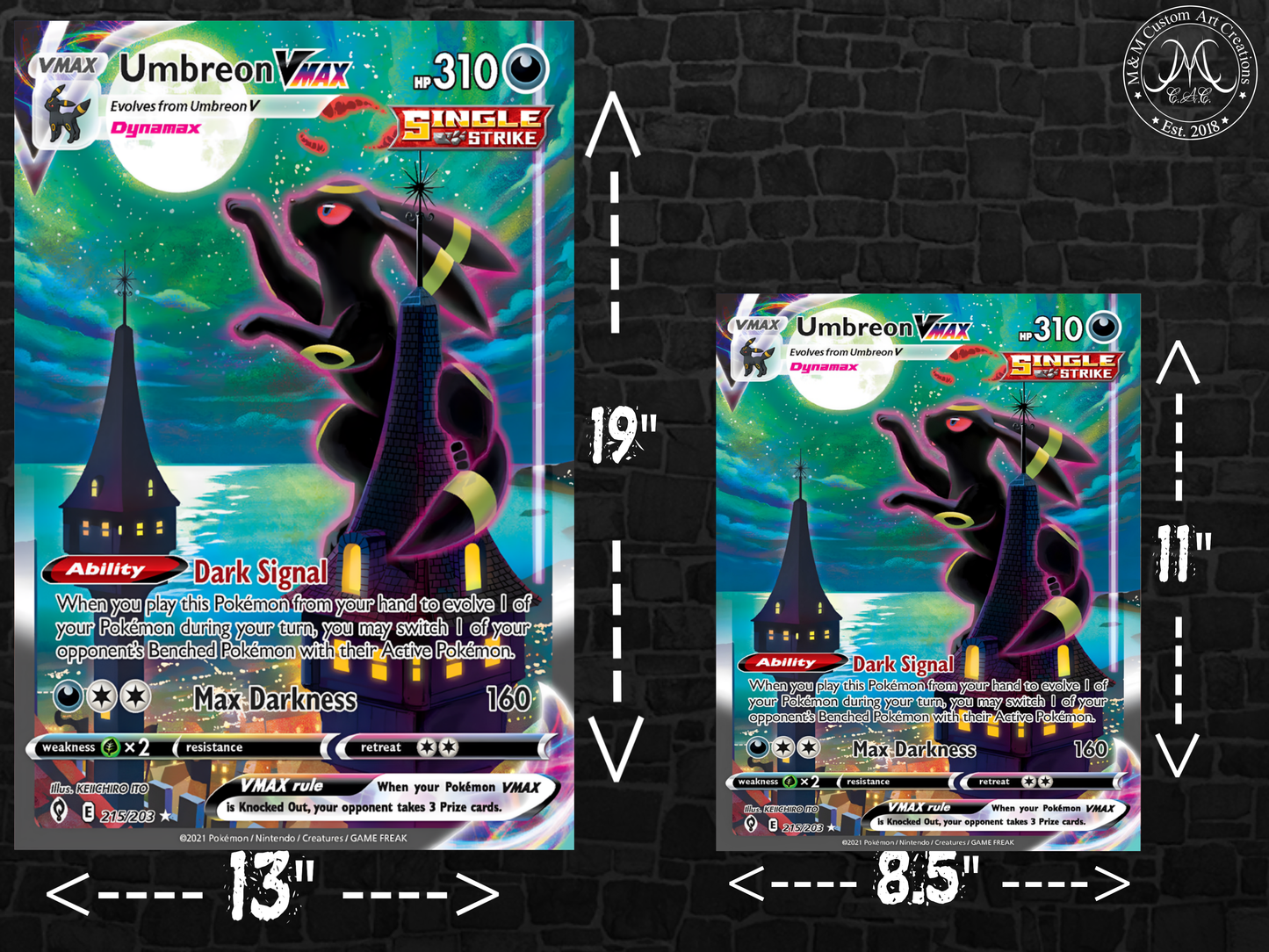 Umbreon VMAX #215 Alt Art Evolving Skies (EVS) Poster Print - Available in Two Sizes