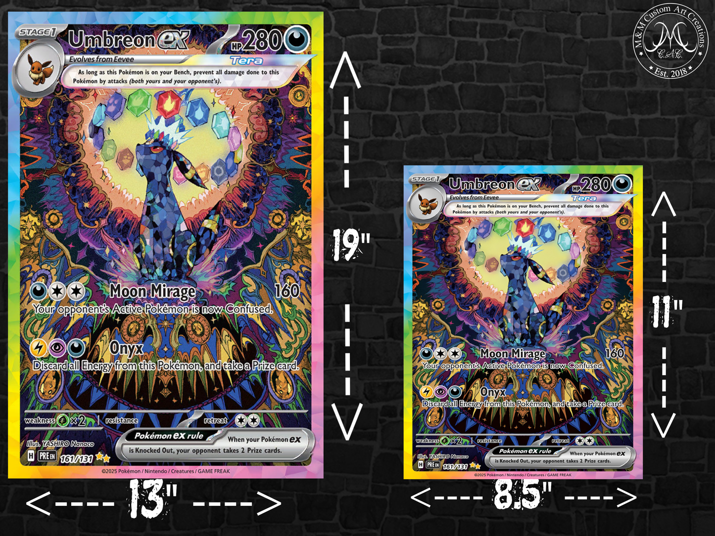 Umbreon ex #161 Alt Art Prismatic Evolutions (PRE) Poster Print - Available in Two Sizes