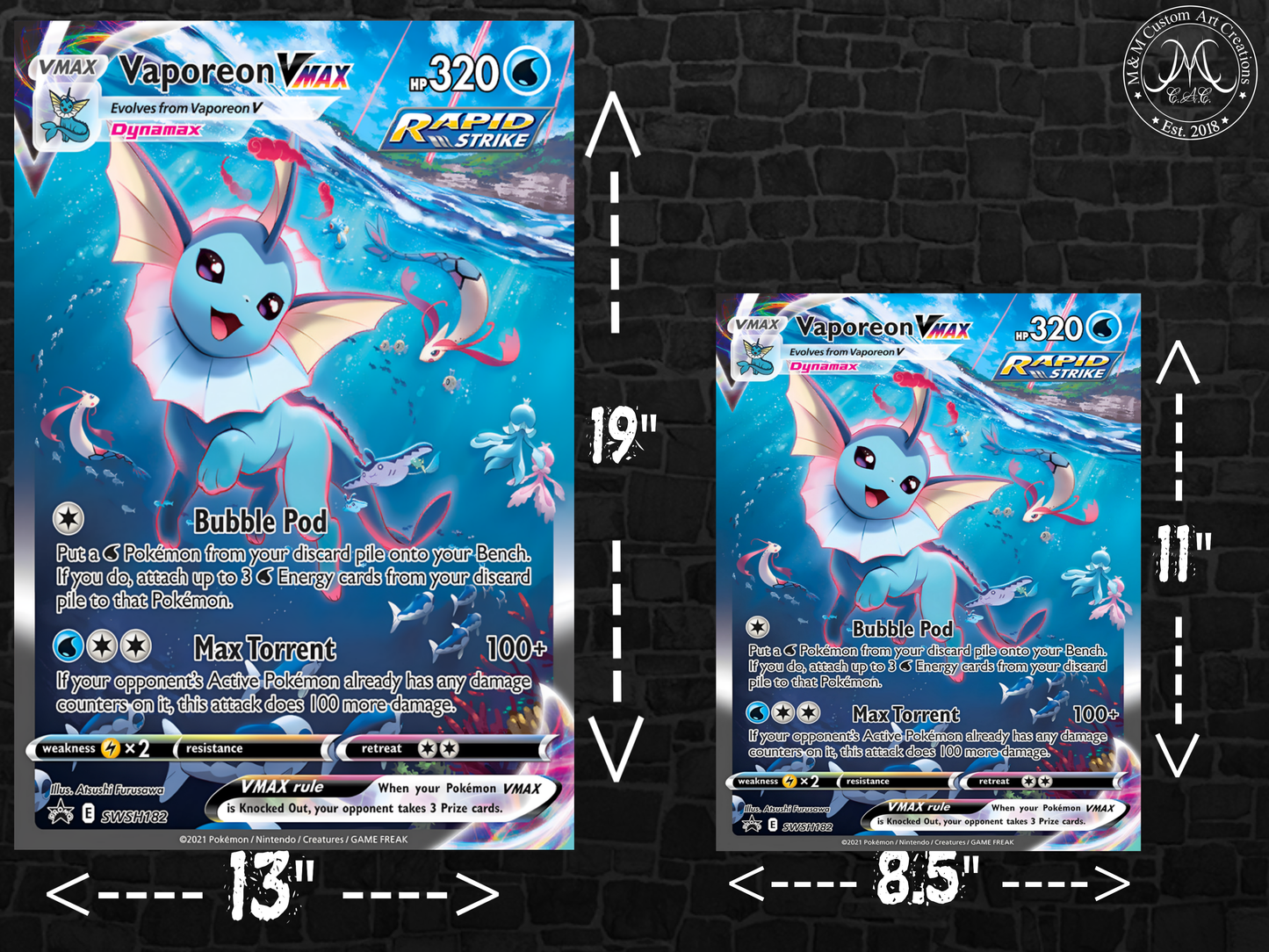 Vaporeon VMAX #SWSH182 Sword & Shield Promo Poster Print - Available in Two Sizes