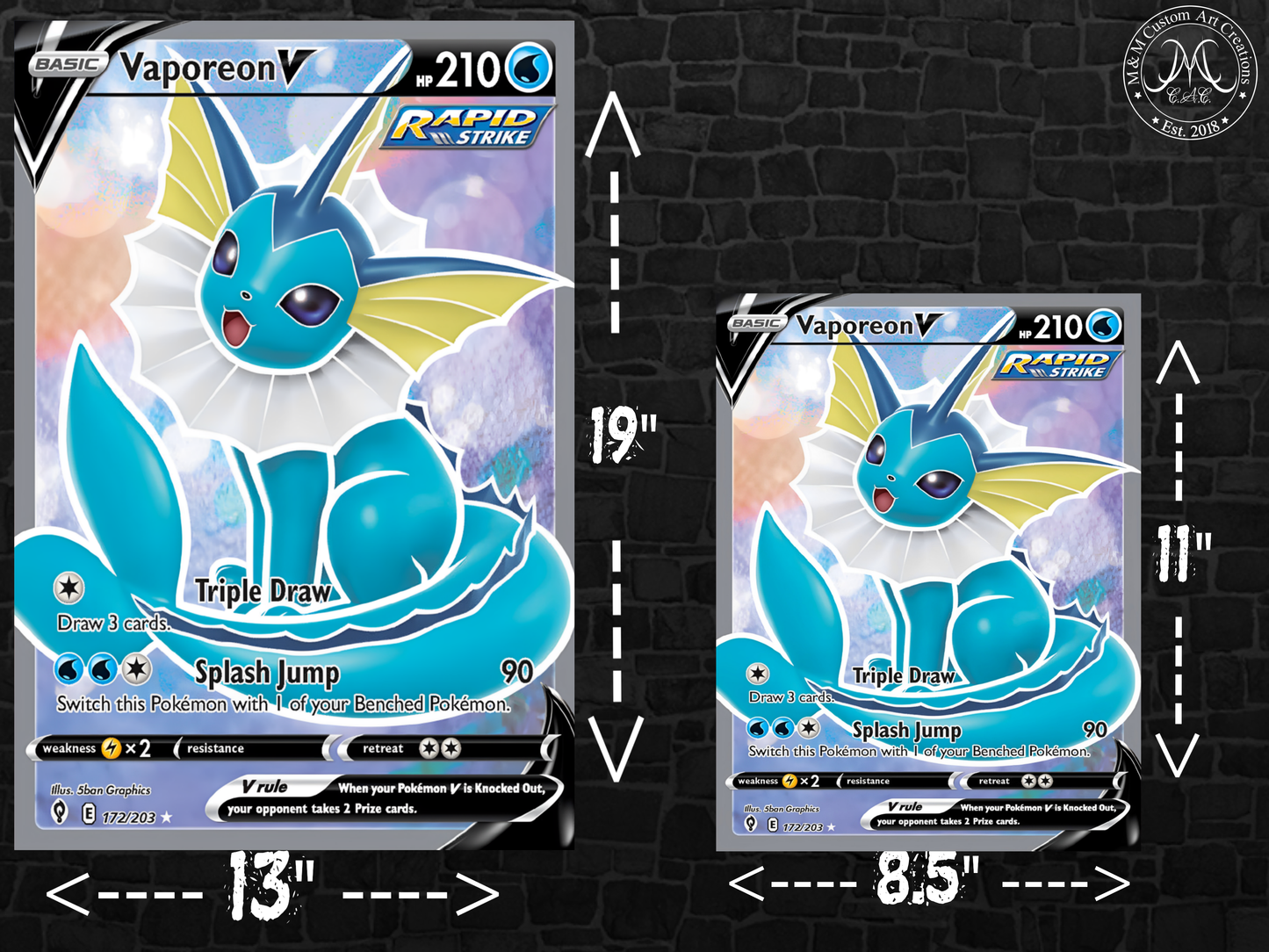 Vaporeon V #172 Full Art Evolving Skies (EVS) Poster Print - Available in Two Sizes