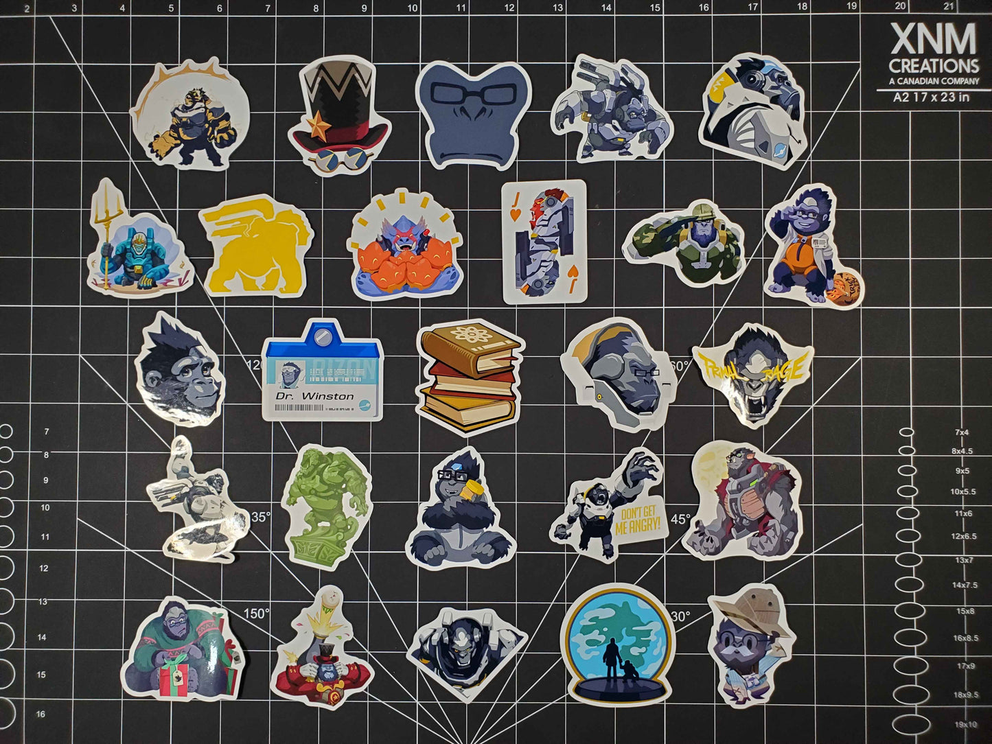 Overwatch 2 Winston Hero Spray's Sticker Set | 26 High Quality Glossy Vinyls