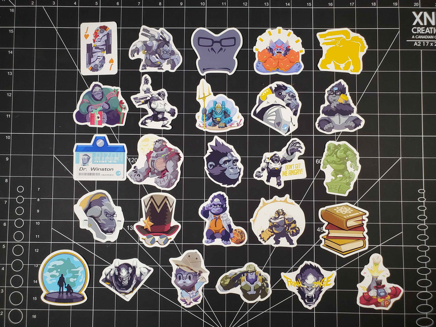 Overwatch 2 Winston Hero Spray's Sticker Set | 26 High Quality Glossy Vinyls