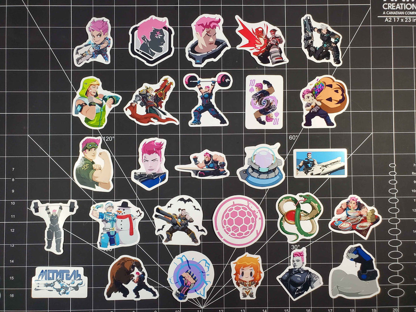 Overwatch 2 Zarya Hero Spray's Sticker Set | 27 High Quality Glossy Vinyls