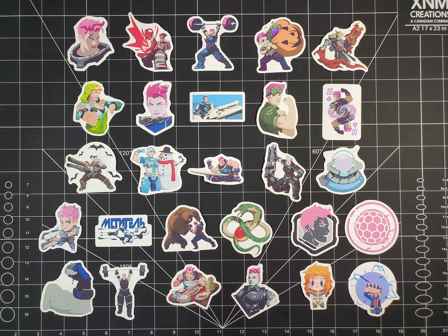 Overwatch 2 Zarya Hero Spray's Sticker Set | 27 High Quality Glossy Vinyls
