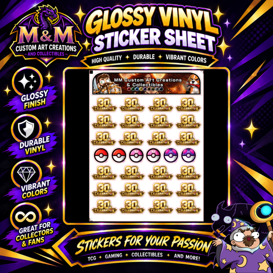 30th Celebration Glossy Vinyl Sticker Logo SHEETS - Pokemon TCG